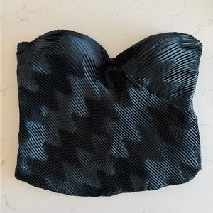 La Perla vintage 90s green Pleated Strapless bustier top size M